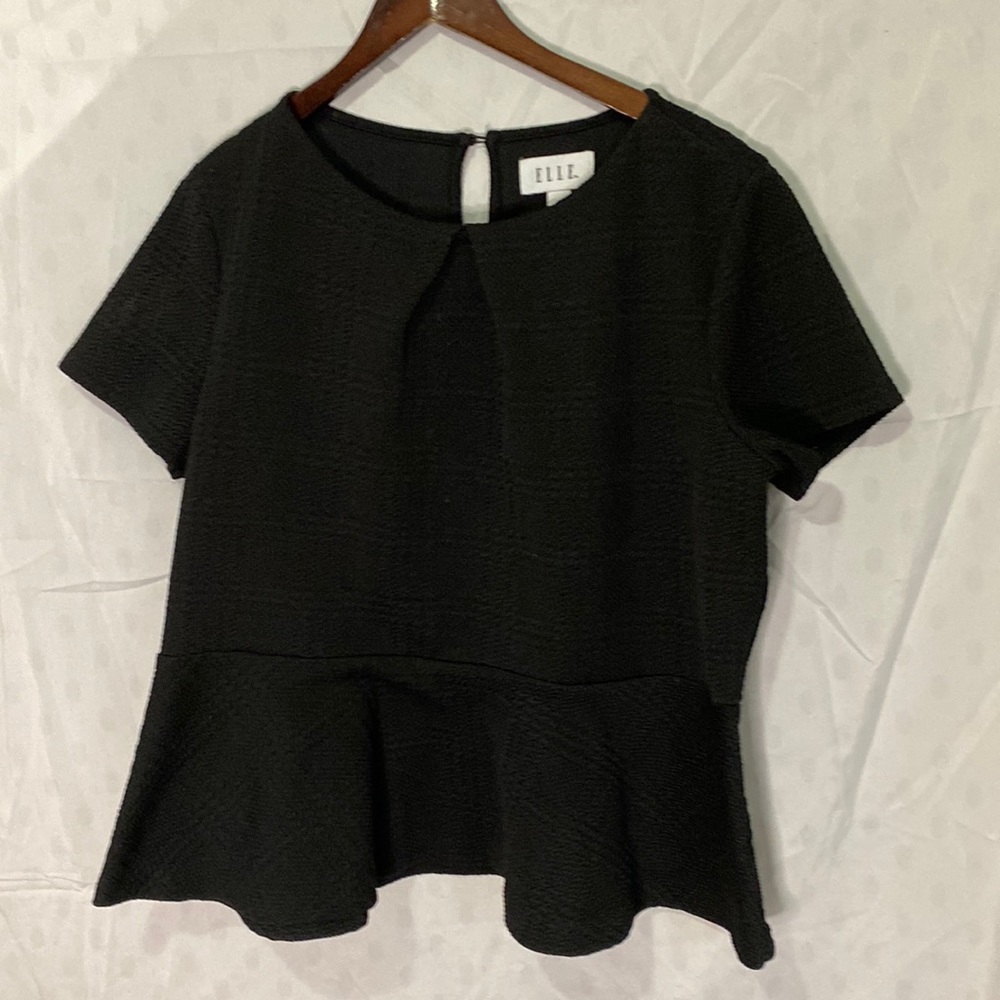 Peplum black dress shirt